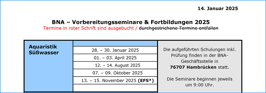BNA-Sachkundeseminare gem. §11 TierSchG