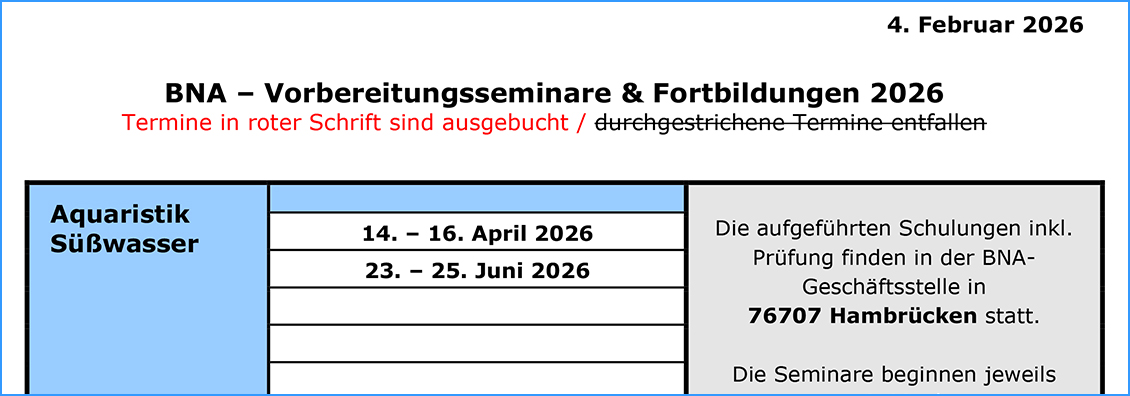 BNA-Sachkundeseminare gem. §11 TierSchG